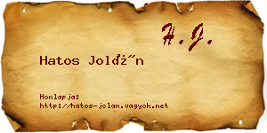 Hatos Jolán névjegykártya